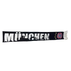 FC Bayern Munchen Scarf Soccer Football Fan Knit Black‎ White Banner Germany